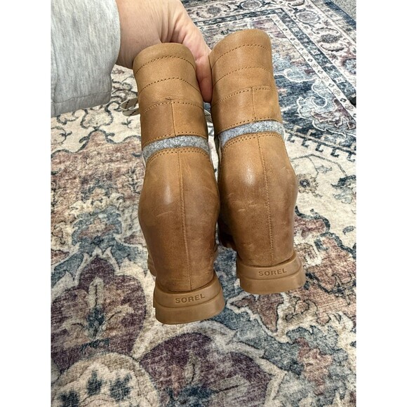 Sorel Joan Of Arctic Wedge III Lexie Boots Sz 9 EUR 40 Brown Leather Waterproof - Picture 8 of 8